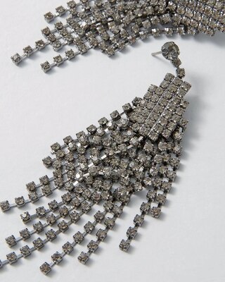 Hematite Fringe Chandelier Earrings