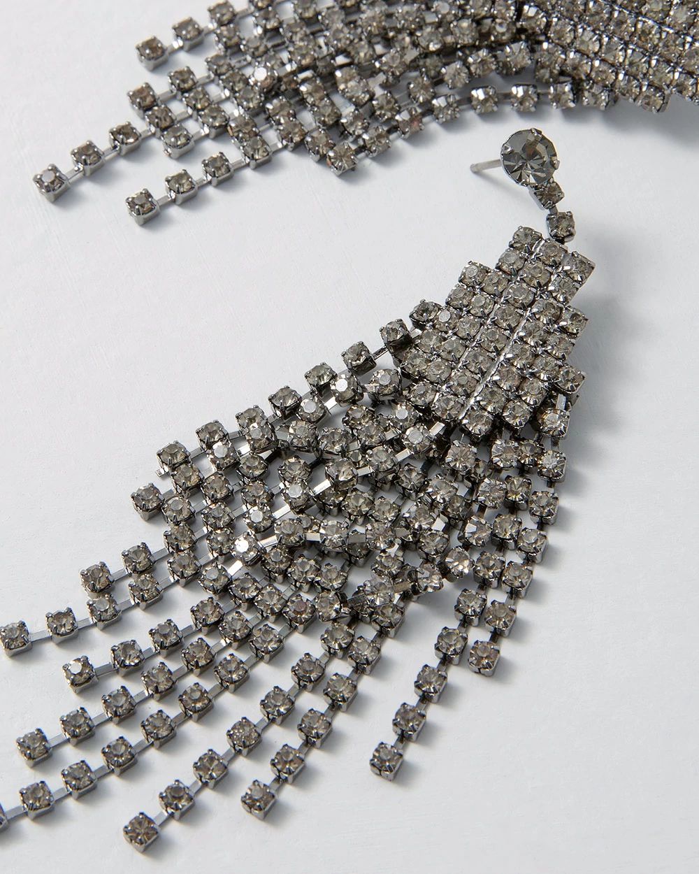 Hematite Fringe Chandelier Earrings