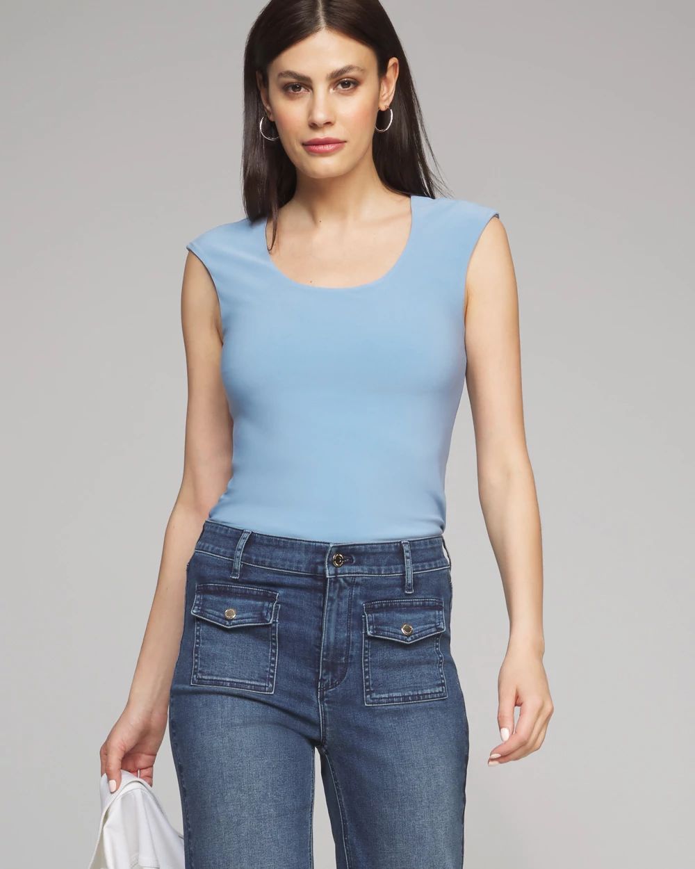 Outlet WHBM Cap Sleeve Scoop Neck Top