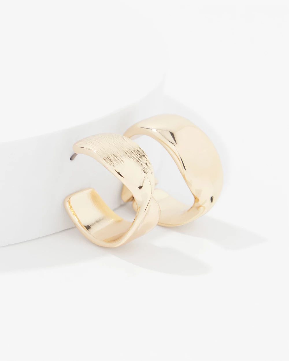 Gold Twisted Hoop Earrings