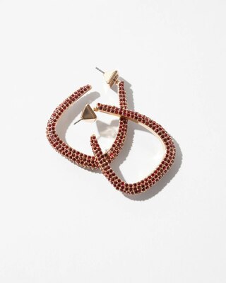 Siam Crystal Hoop Earrings