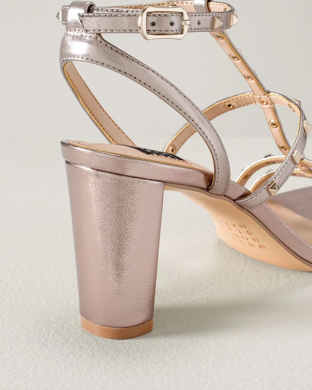 Strappy Studded Mid Heel Sandal