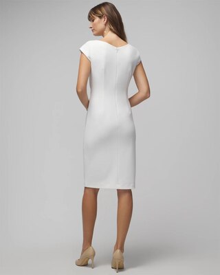 Cap Sleeve Draped Sheath Dress