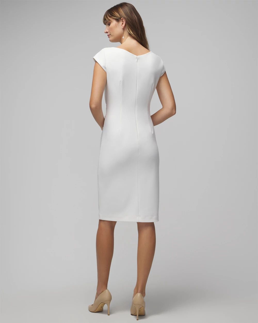 Cap Sleeve Draped Sheath Dress
