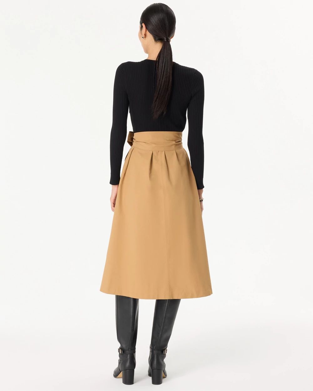 Petite Long Sleeve Crew Neck Midi Dress click to view larger image.