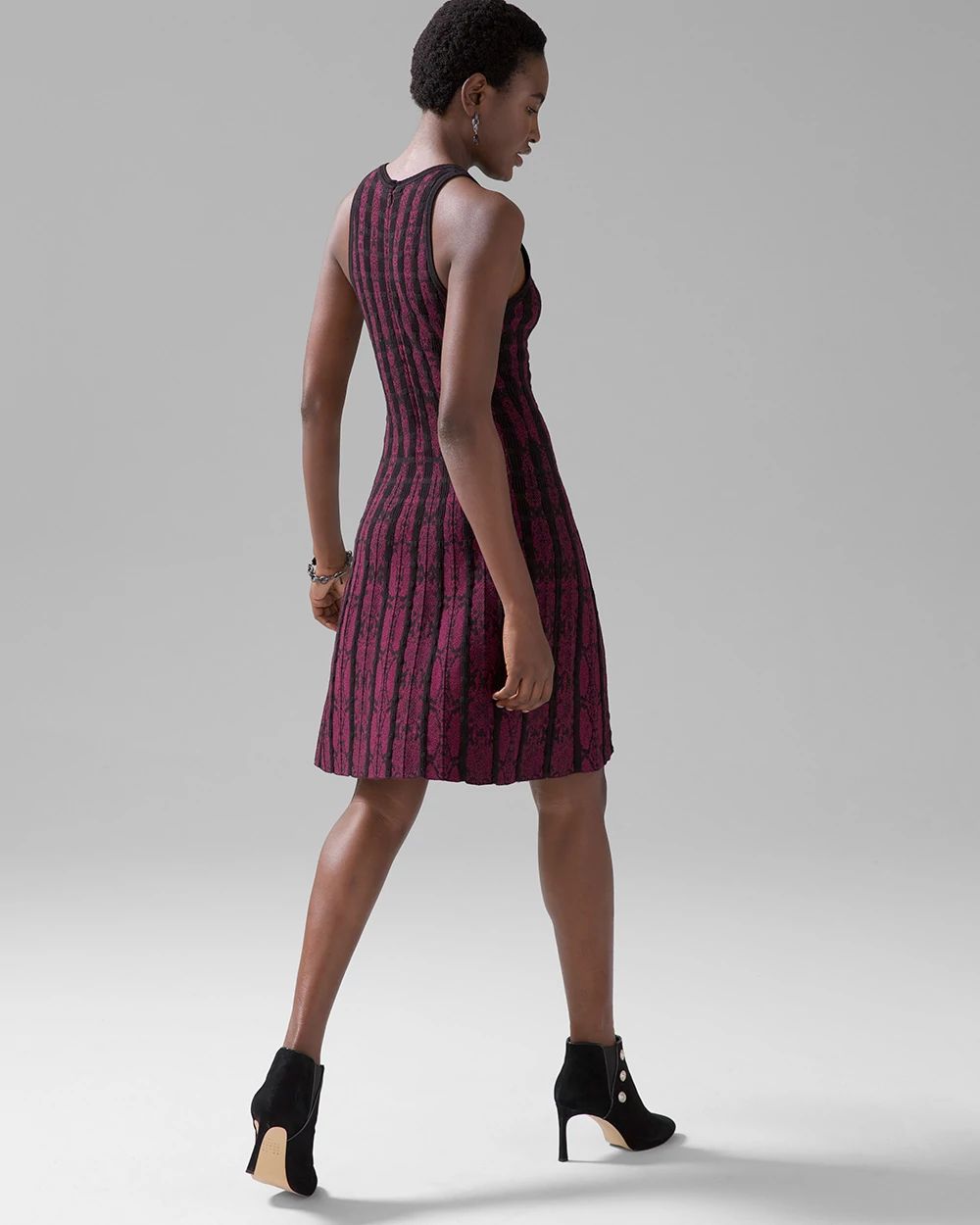 Sleeveless Python-Print Sweater Dress