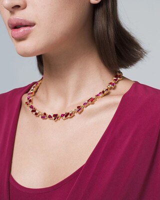 Jeweled Goldtone Single-Row Necklace