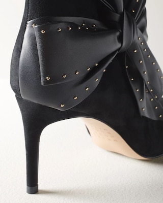 Bow Stud Suede Booties click to view larger image.