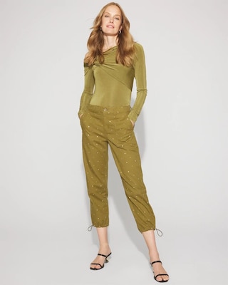 High-Rise Pret Studded Relaxed Ankle Pant click to view larger image.