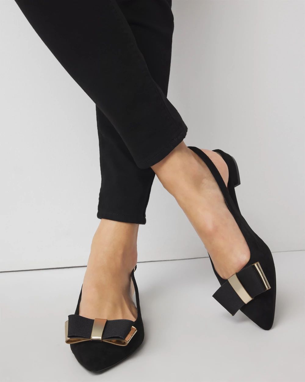 Bow Front Kitten Heel Slingbacks click to view larger image.