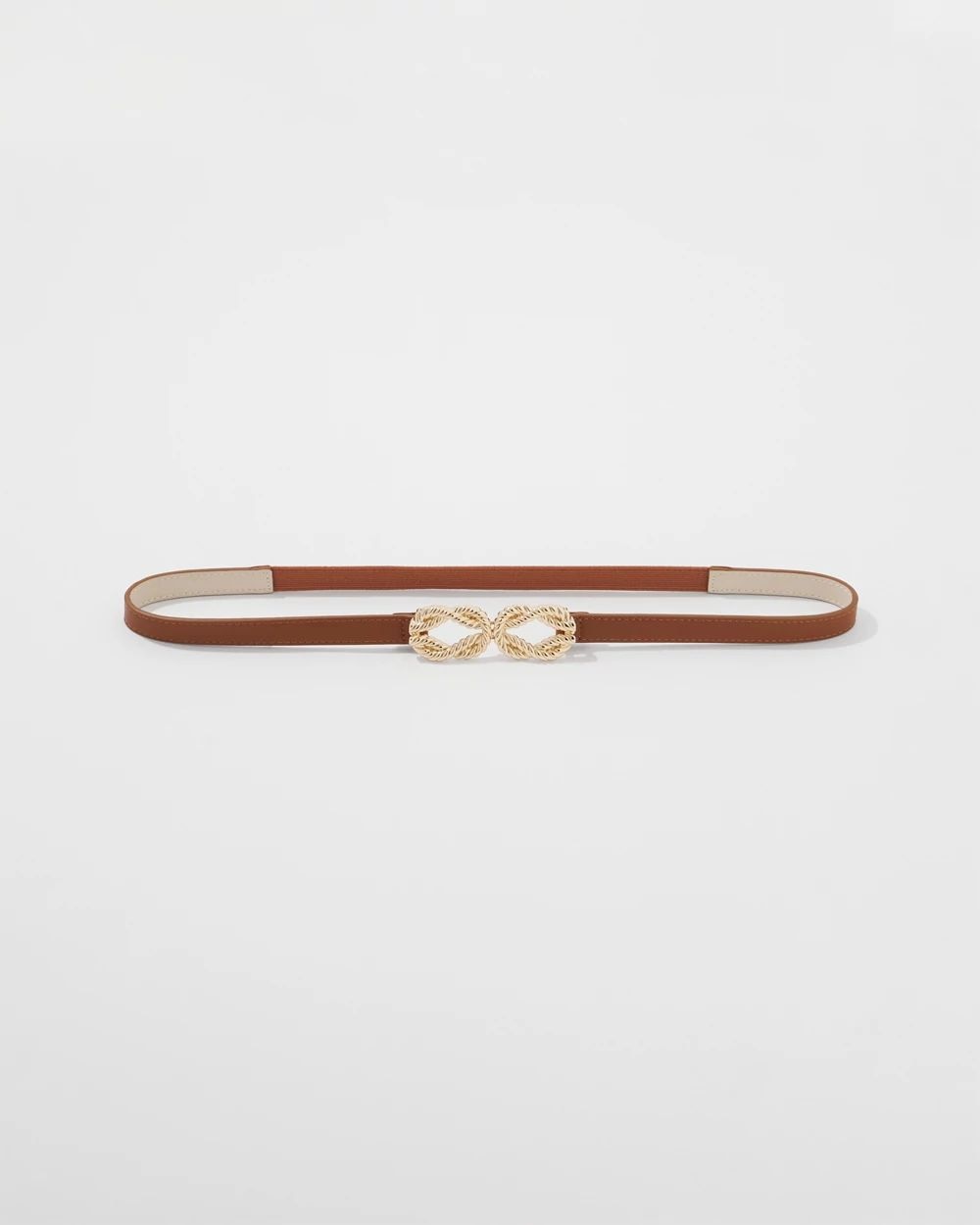 Skinny Belt with Gold Rope Buckle