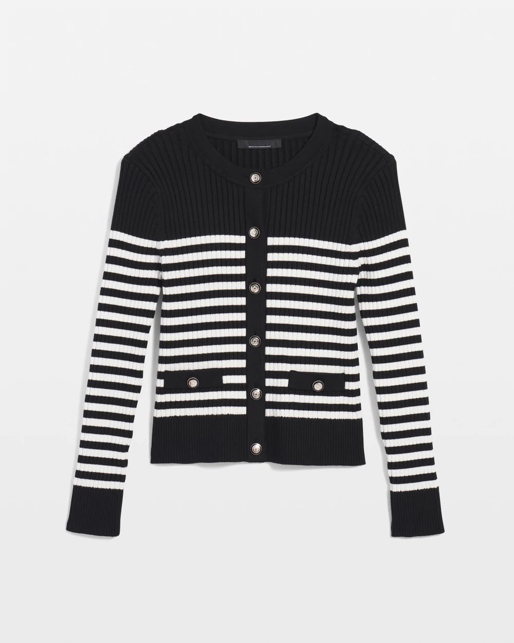 Striped Ribbed Cardigan click to view larger image.
