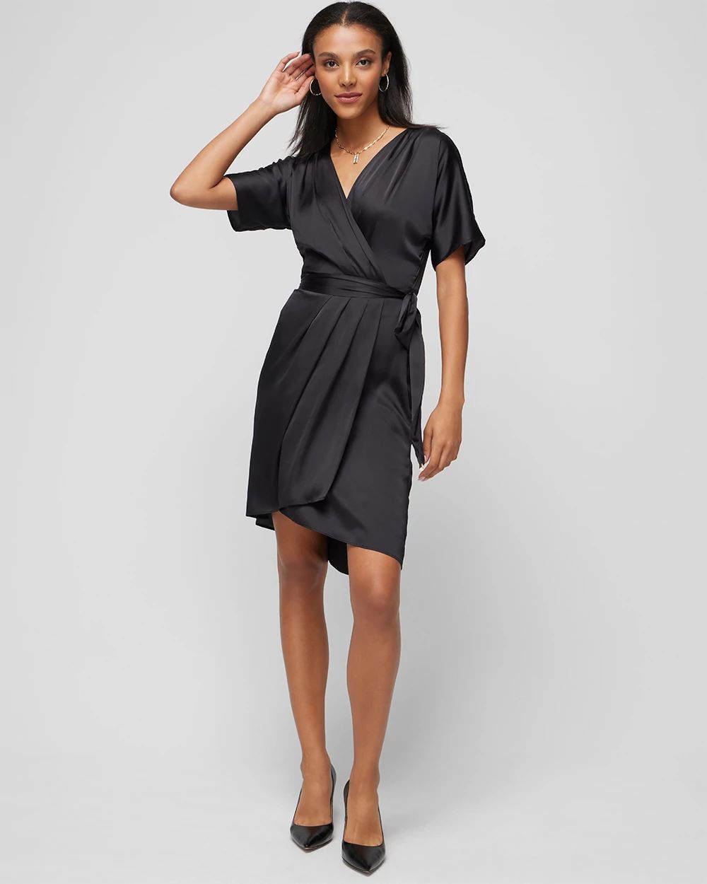 Satin kimono dress top