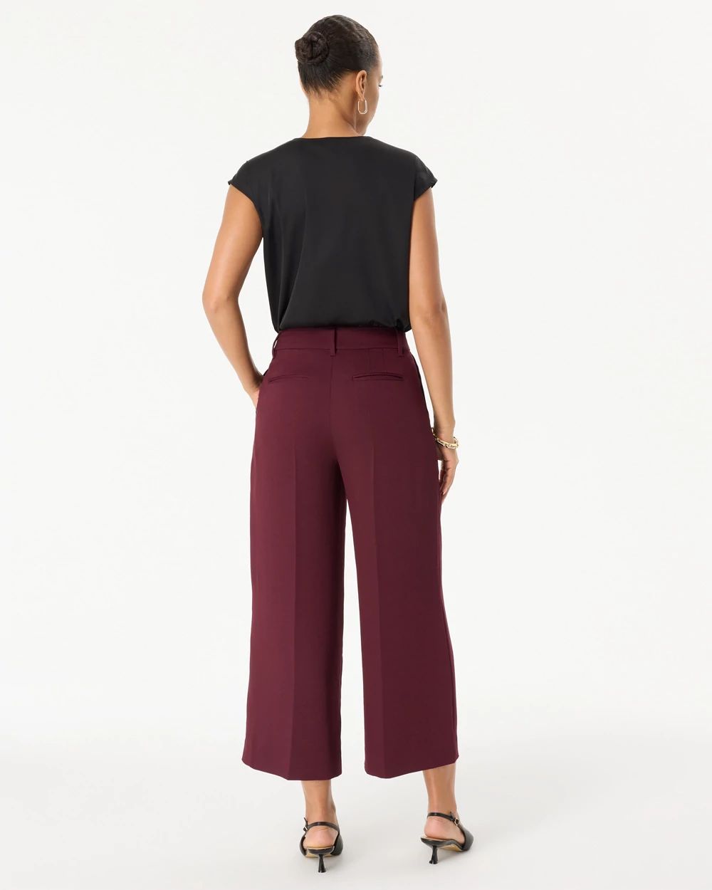 High Rise Wide Leg Crop Pant click to view larger image.