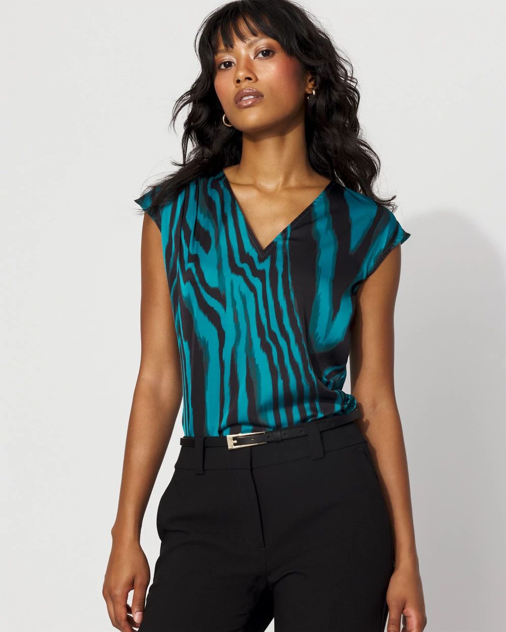 Satin V-Neck Shell