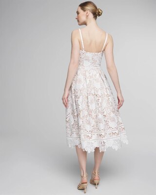 Petite Sleeveless Lace Fit & Flare Midi Dress