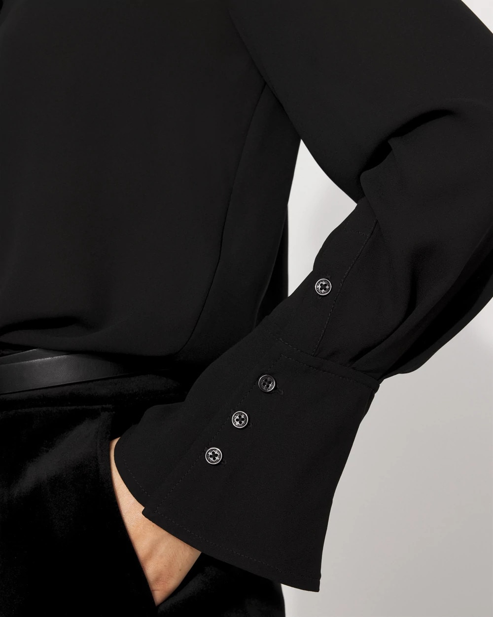 Long-Sleeve Flare Cuff Shirt