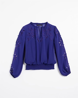 Chiffon Eyelet Blouse