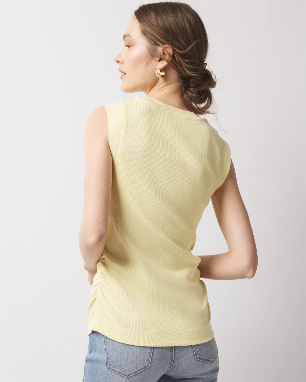 WHBM FORME™ Ribbed Stretch Ruched Side Tank