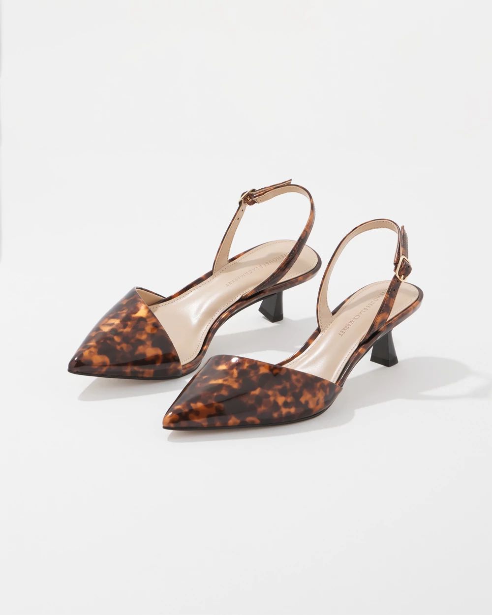 Patent Tortoise Slingback Pump