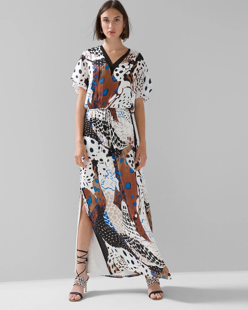 White house black market silk dress hot sale