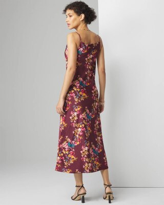 Sleeveless Cowl Neck Slip Midi Dress click to view larger image.