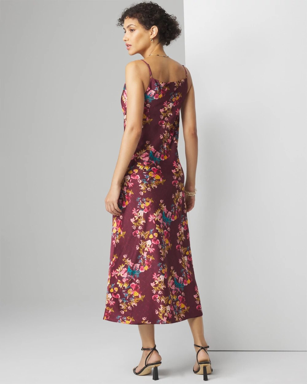 Sleeveless Cowl Neck Slip Midi Dress