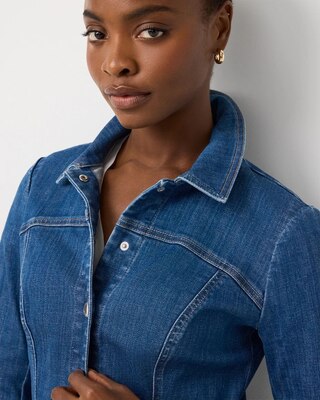 Peplum Denim Jacket click to view larger image.