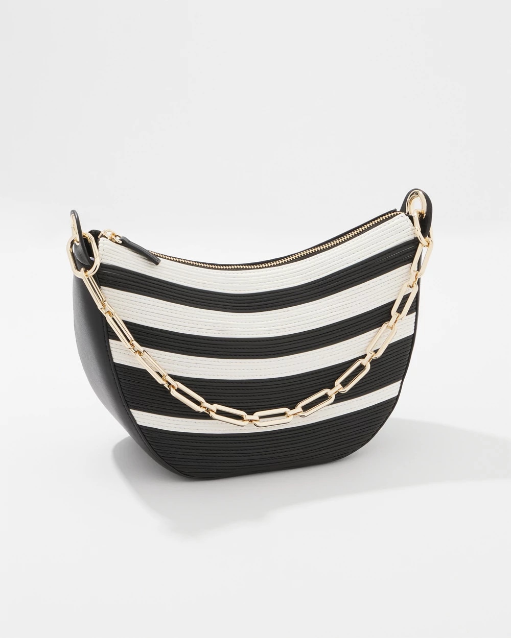 Black + White Crescent Shoulder Bag - image 2