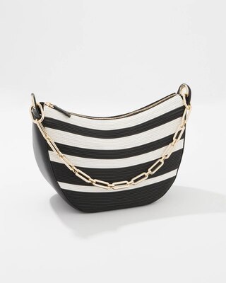 Black + White Crescent Shoulder Bag click to view larger image.