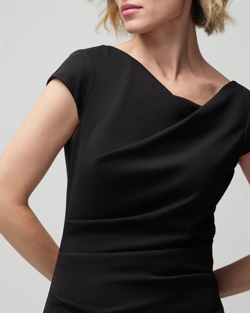 Cap Sleeve Draped Sheath Dress click to view larger image.