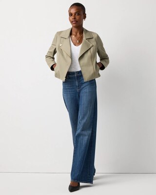 Cotton-Stretch Moto Jacket click to view larger image.