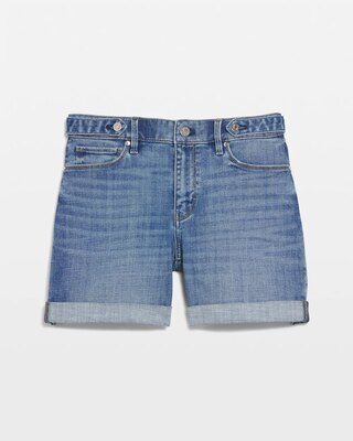 Mid-Rise Everyday Soft Denim Roll Tab Shorts