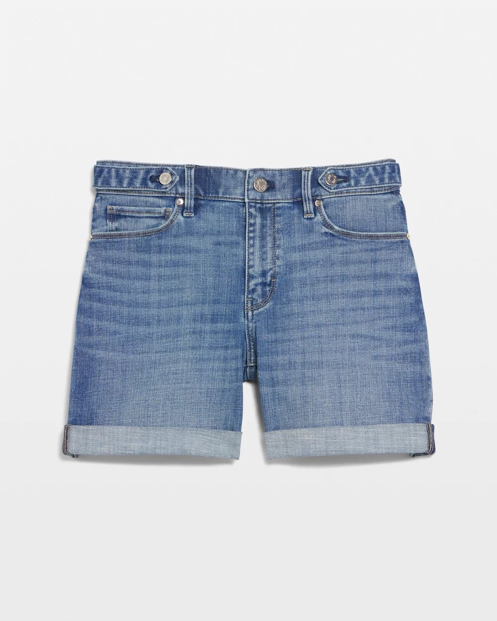 Mid-Rise Everyday Soft Denim Roll Tab Shorts