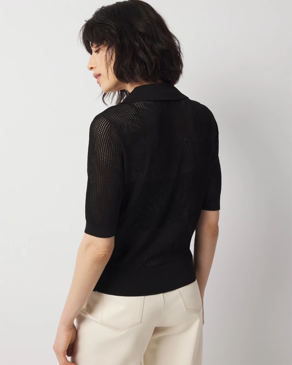 Pointelle Cardigan Sweater