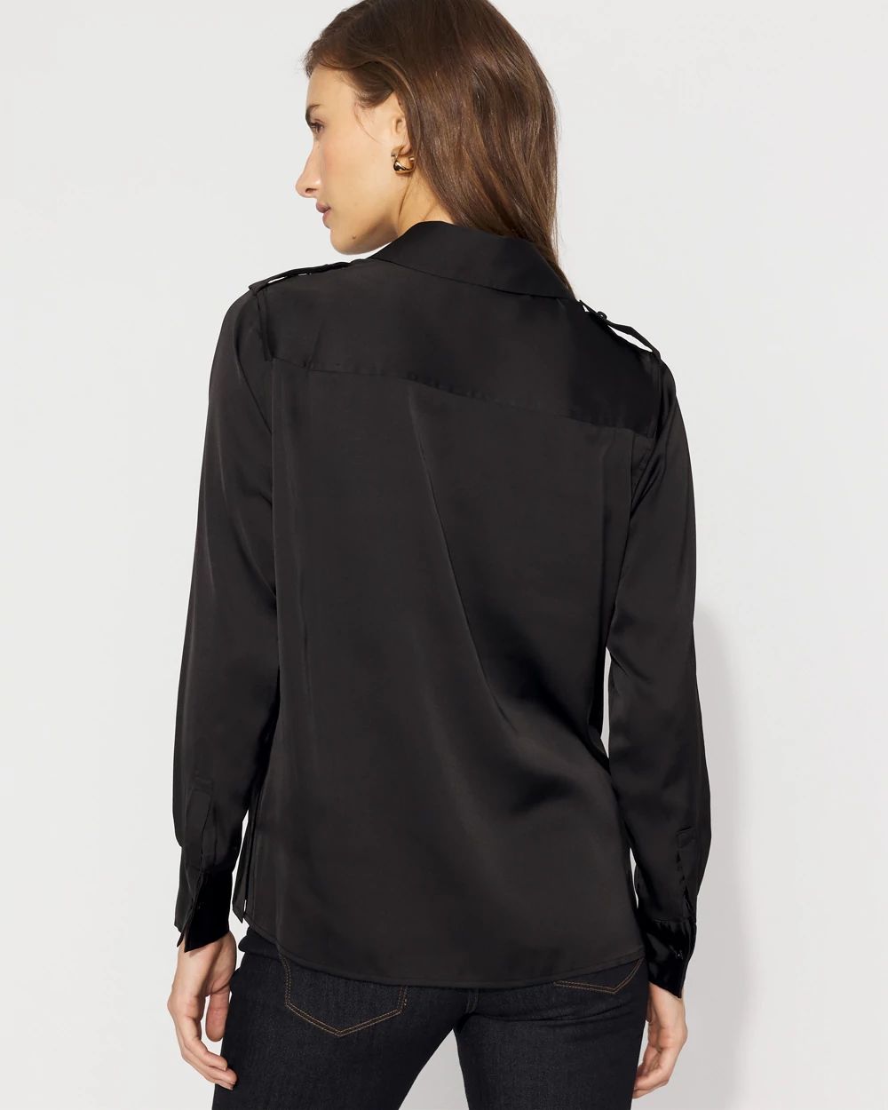 Relaxed Utility Satin Shirt click to view larger image.