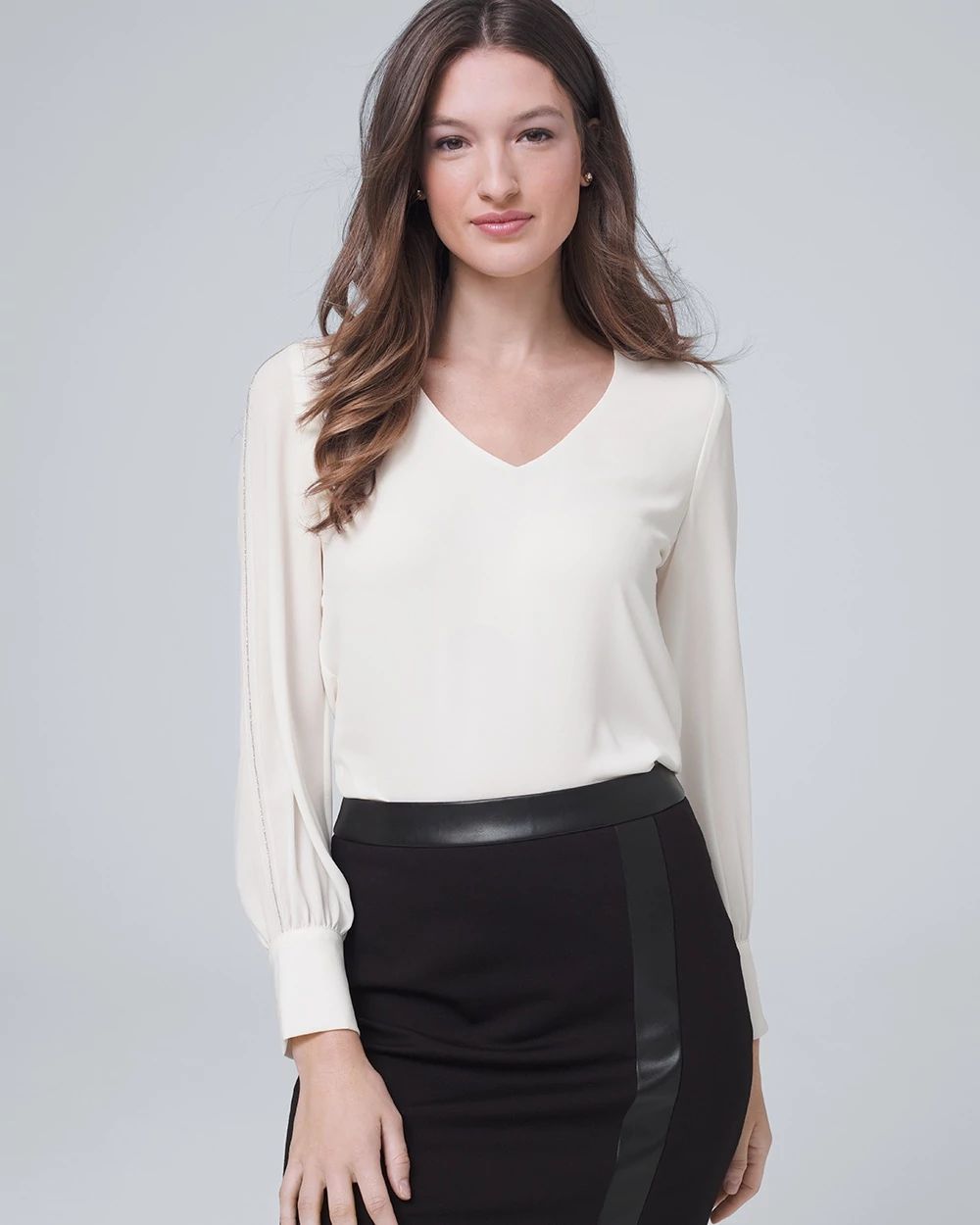 Ball Chain-Trim Blouse