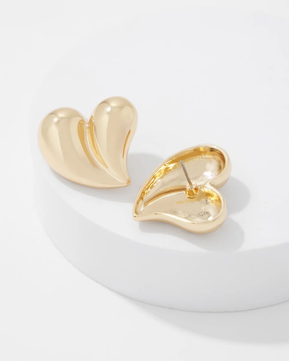 Sculptural Heart Stud Earrings click to view larger image.