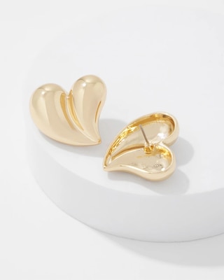 Sculptural Heart Stud Earrings click to view larger image.