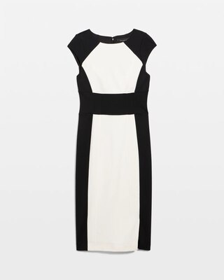 Colorblock Crew Neck Sheath Dress click to view larger image.