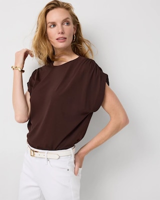 Ruched Shoulder Tee