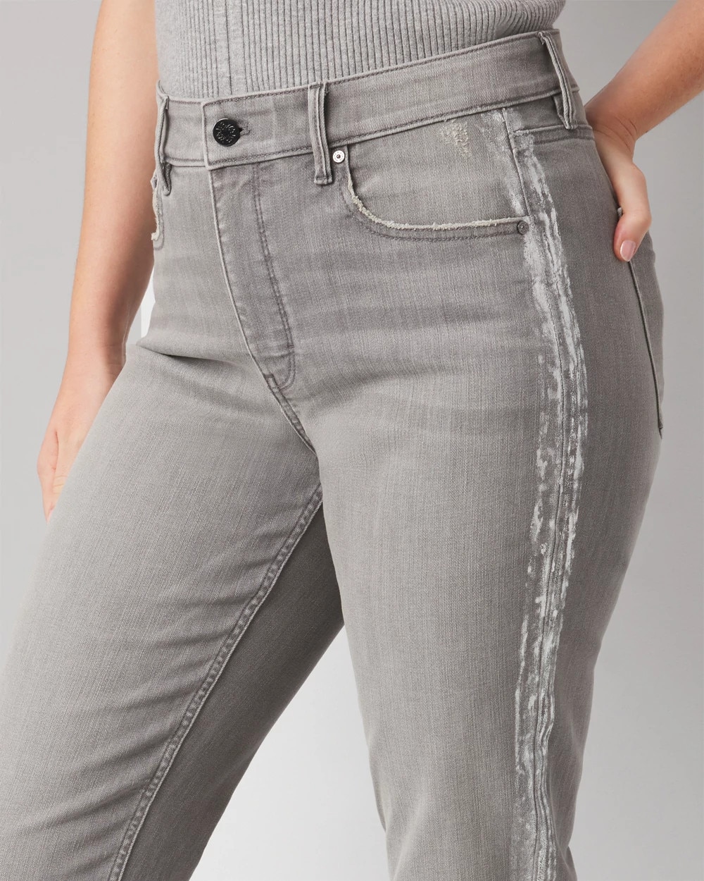 Foil Stripe Straight Jeans