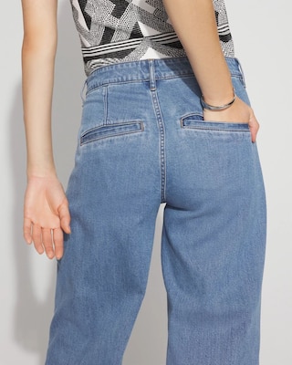 High-Rise Pleated + Belted Wide-Leg Jean click to view larger image.