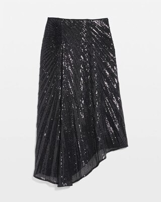 Sequin Pleated Asymmetrical Skirt click to view larger image.
