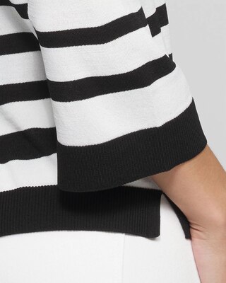 Outlet WHBM Notched Striped Pullover Sweater