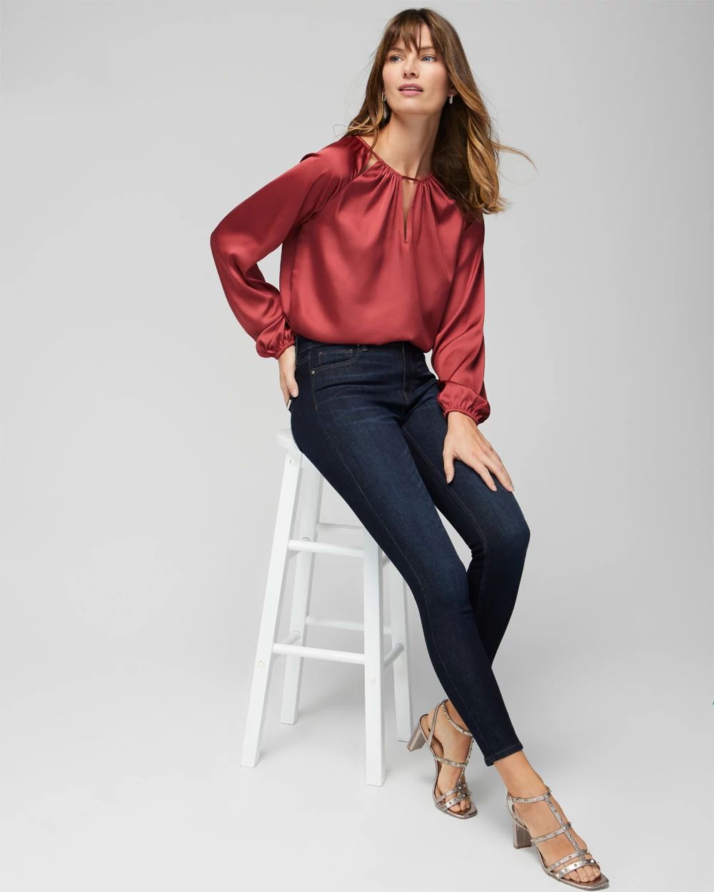 Long Sleeve Cutout Detail Blouse
