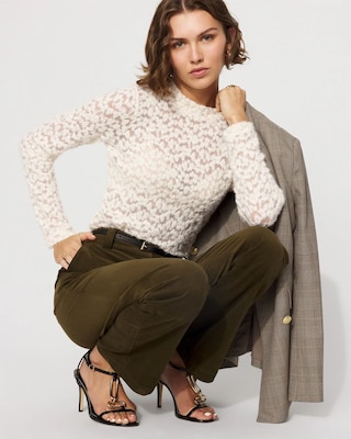 Textured Lace Mockneck Top click to view larger image.