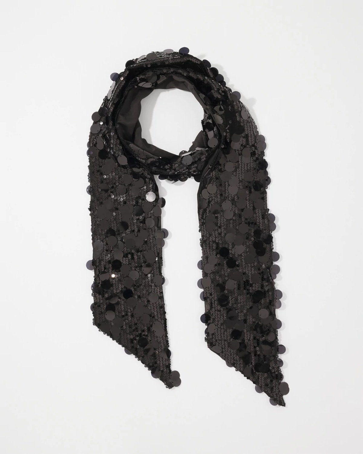 White House Black Market Sequin Skinny Scarf In Black