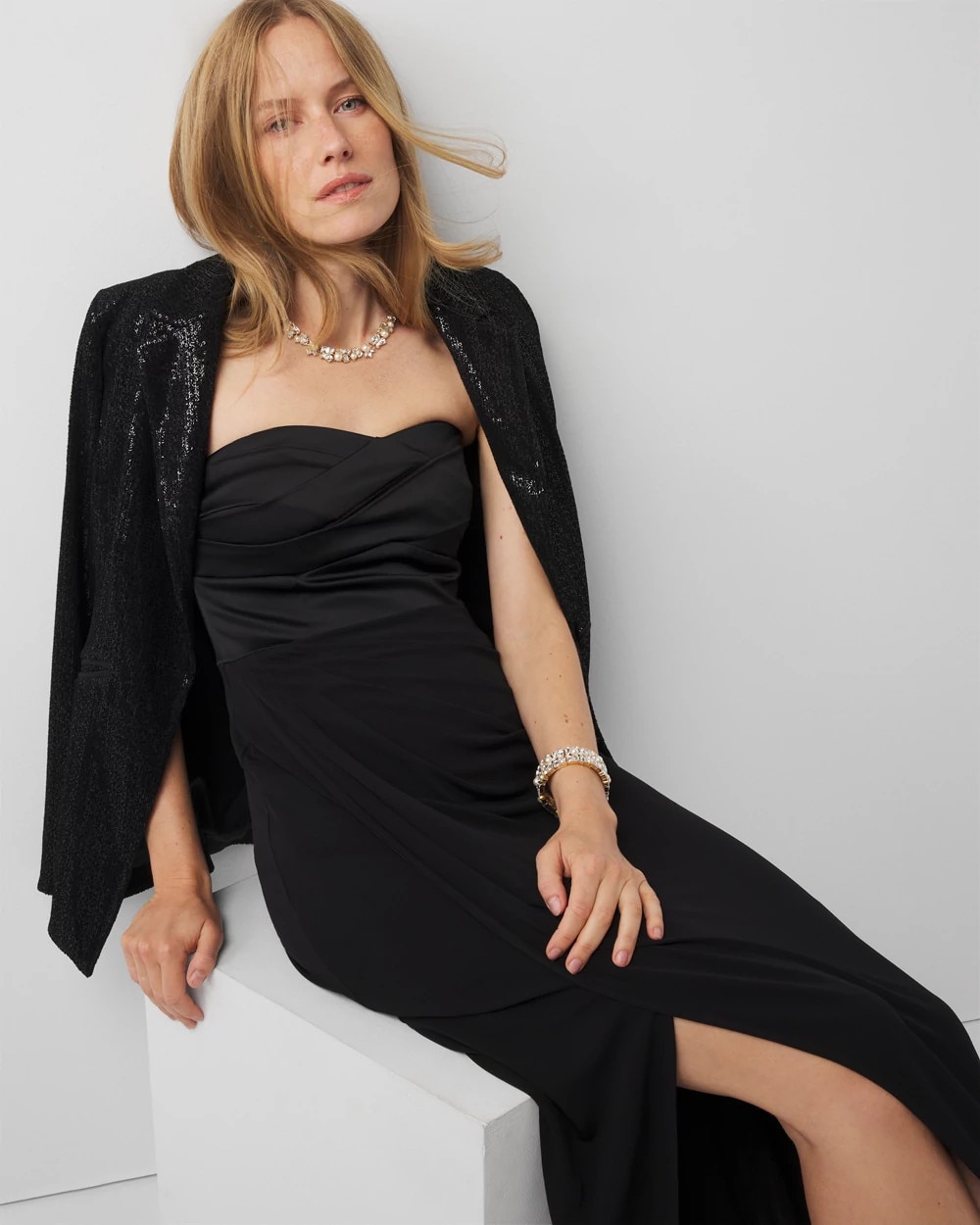 Strapless Draped Gown