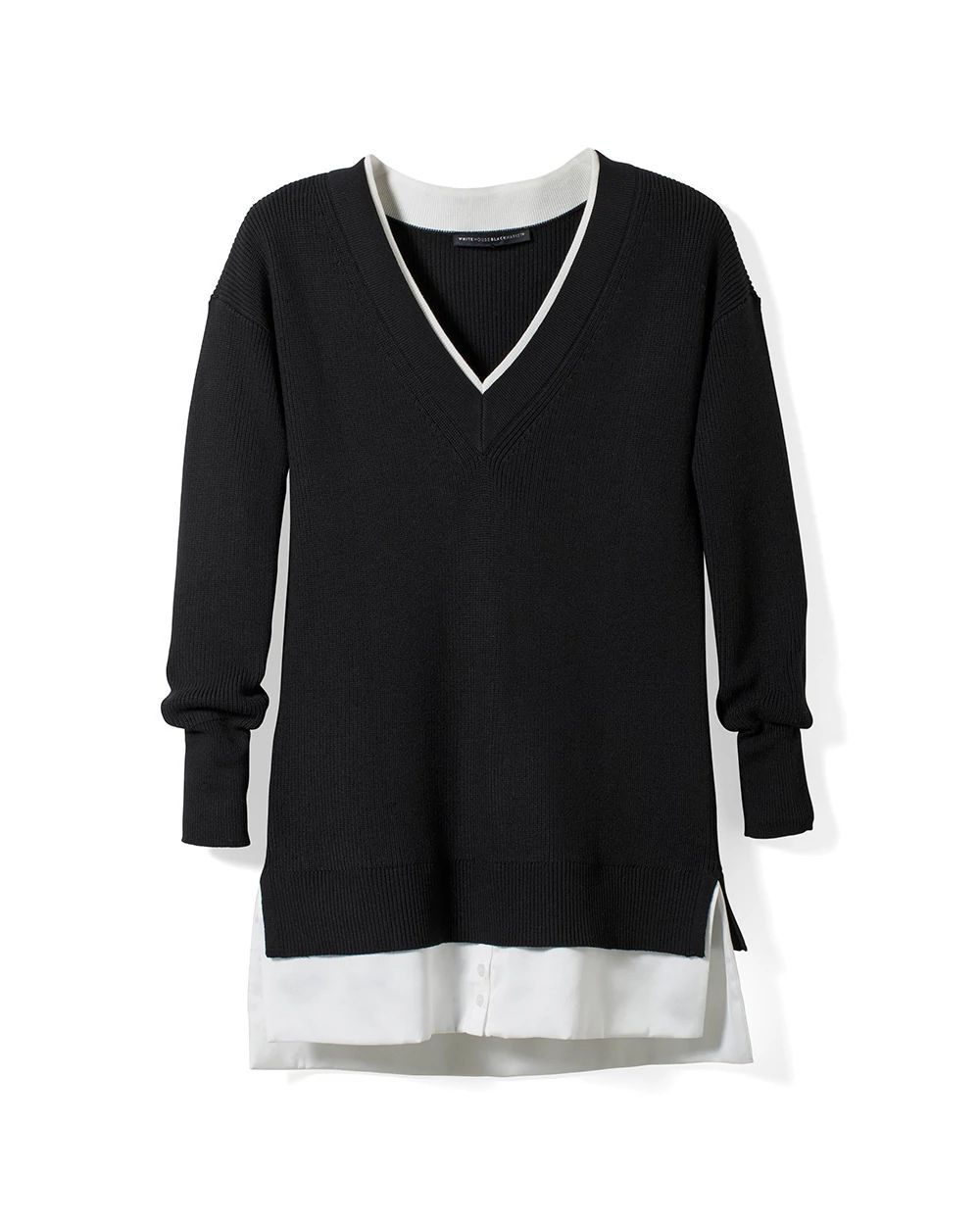 Long-Sleeve Mixed-Media Tunic